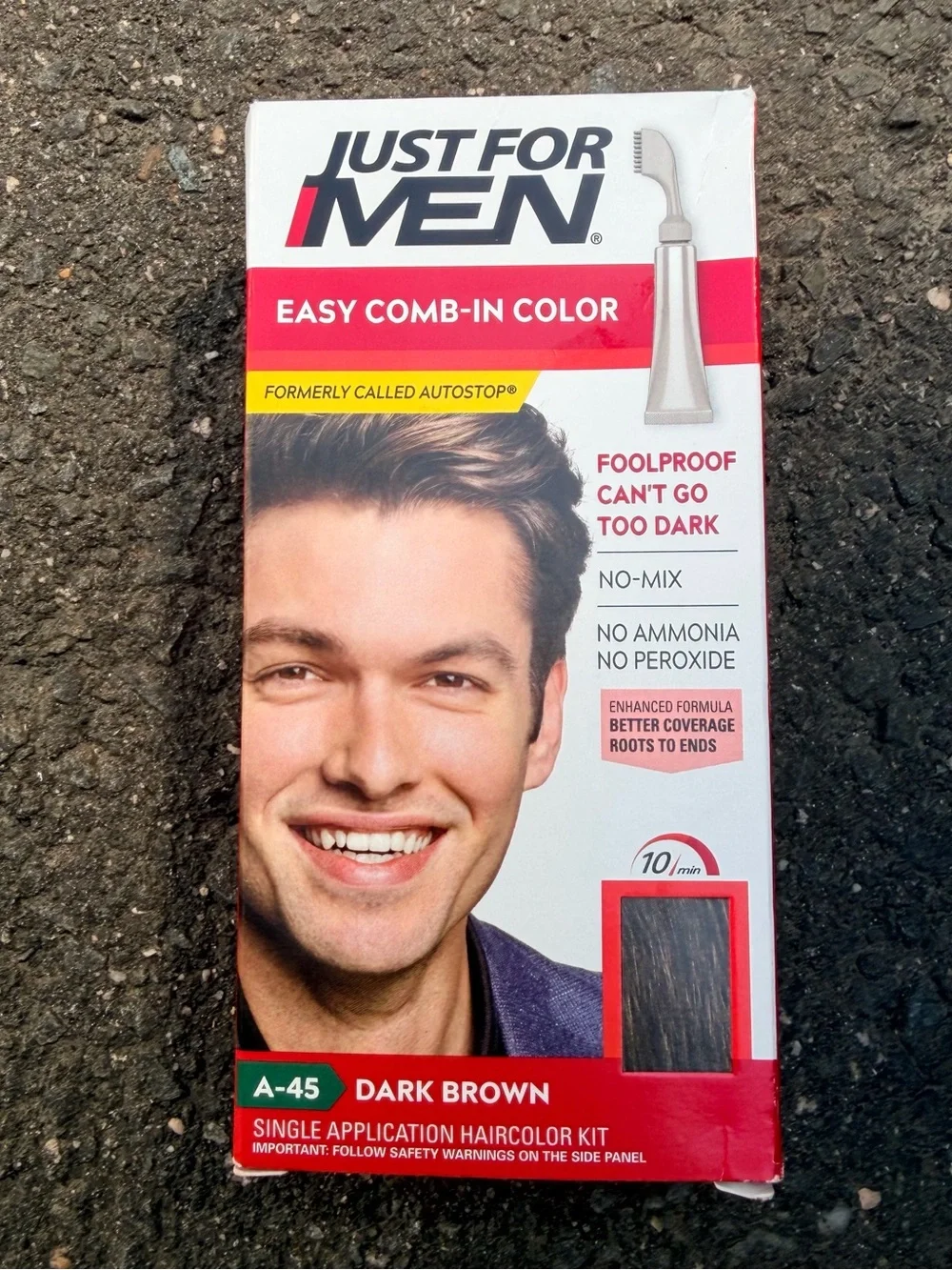 Easy Comb-In Color A-45 Dark Brown – Single Application Haircolor Kit